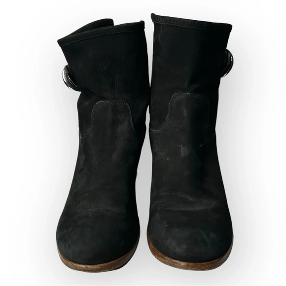 Frye Ricki  Ring Fold Black Soft Leather Bootie 6.5 - Picture 4 of 10